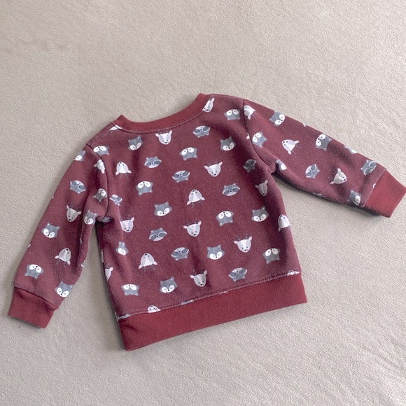 Boys Garanimals Animals Print Burgundy Fleece Sweatshirt Size 6 - 9 Months ! - Picture 4 of 8
